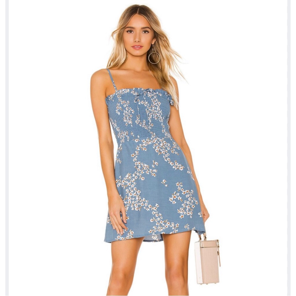 Faithfull the Brand Marni Shirred Mini Dress